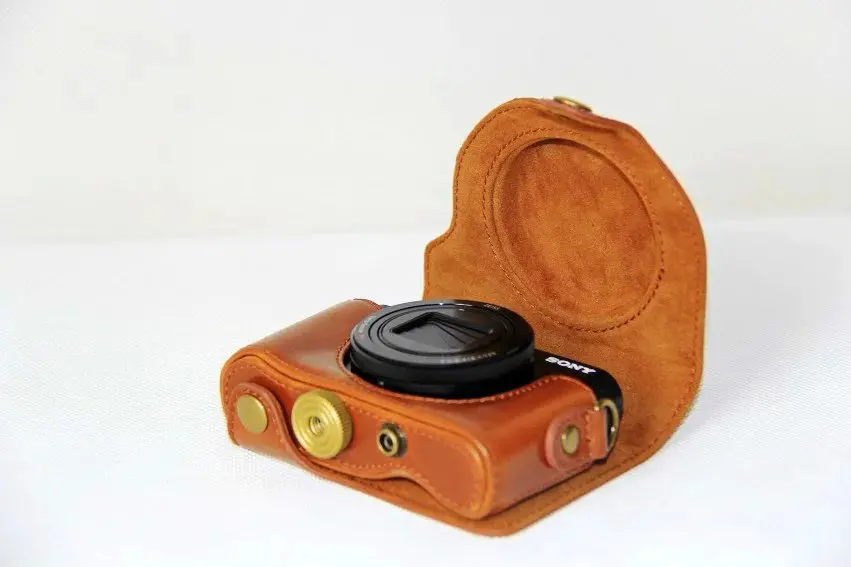 Из искусственной кожи Камера сумка Обложка Чехол для Sony Cyber-shot dsc-hx90v hx90 wx500 с плечевым ремнем