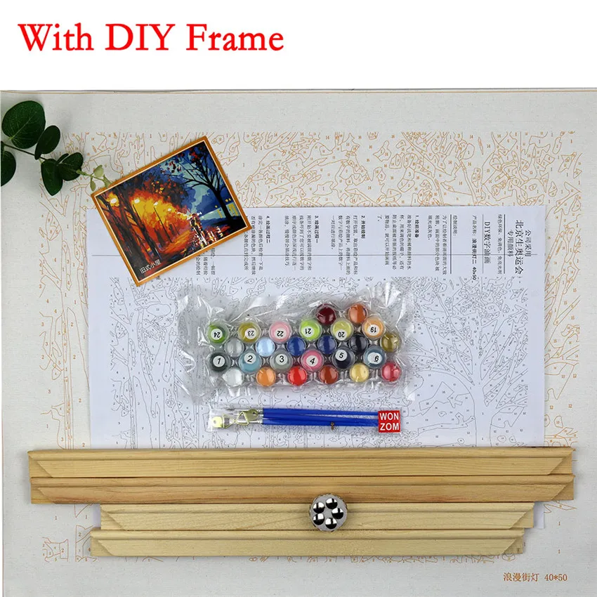 Пейзаж без рамы картины по номерам дождь ходьбы DIY цифровая картина маслом Раскраска по номерам холст искусство для домашнего декора