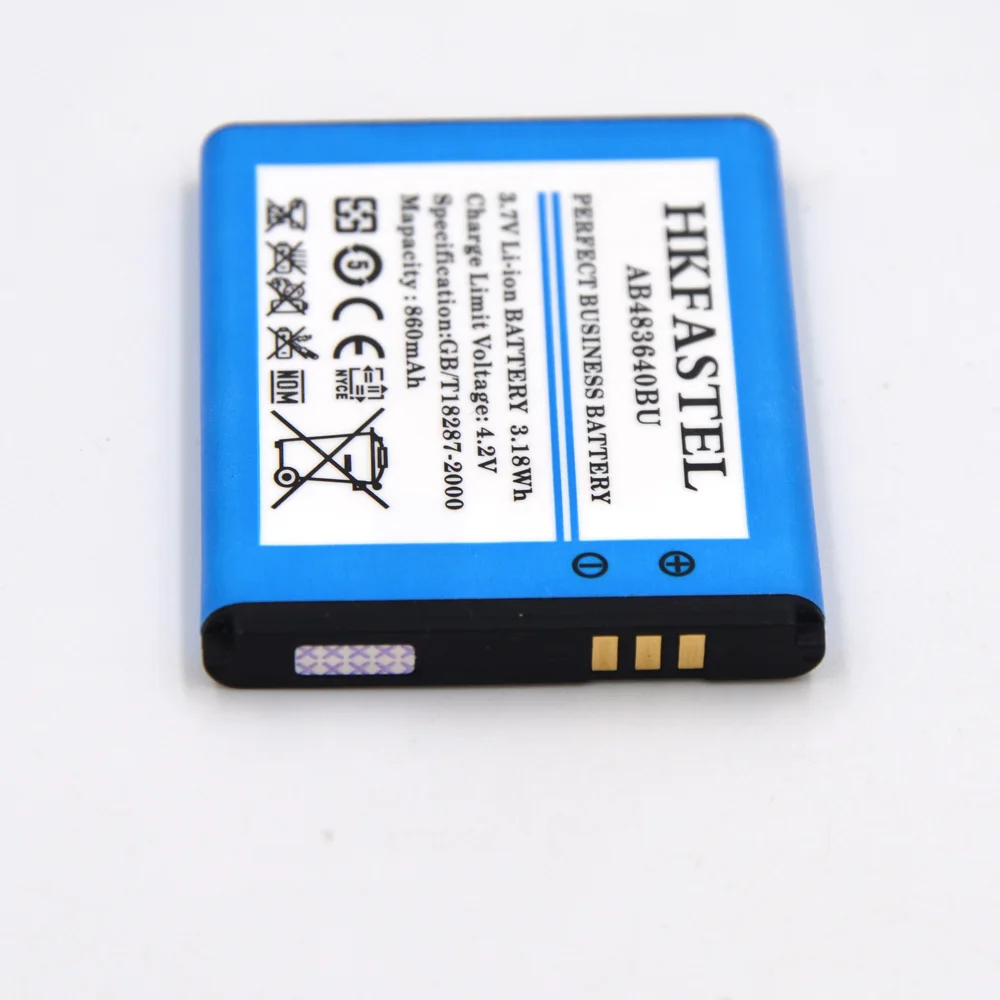 HKFASTEL Новый AB483640BU мобильного телефона Батарея для samsung J600 J608 J218 B3210 C3050 E740 E748 F110 F118