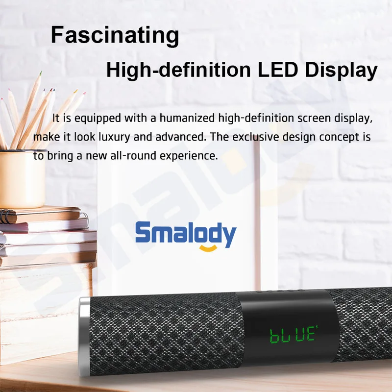 Беспроводная Bluetooth Колонка Smalody портативная стерео для улицы звуковая панель с
