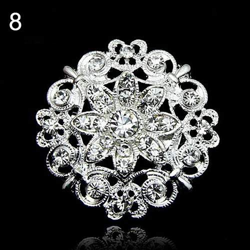 Цветок Сердце Стразы Посеребренная Брошь булавка свадебная брошь|brooch pins|pin