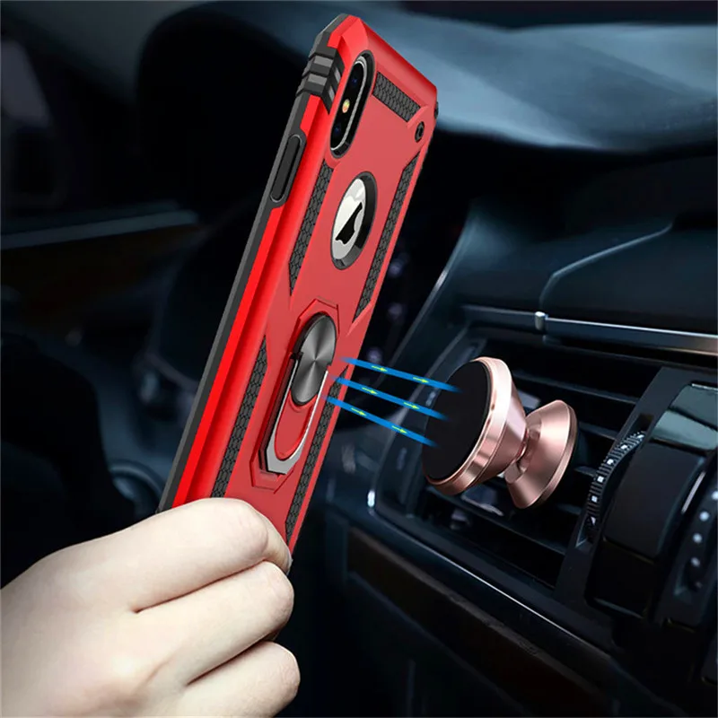 Магнитный автомобильный чехол для iPhone X XR XS Max 6 6S 7 8 Plus противоударный