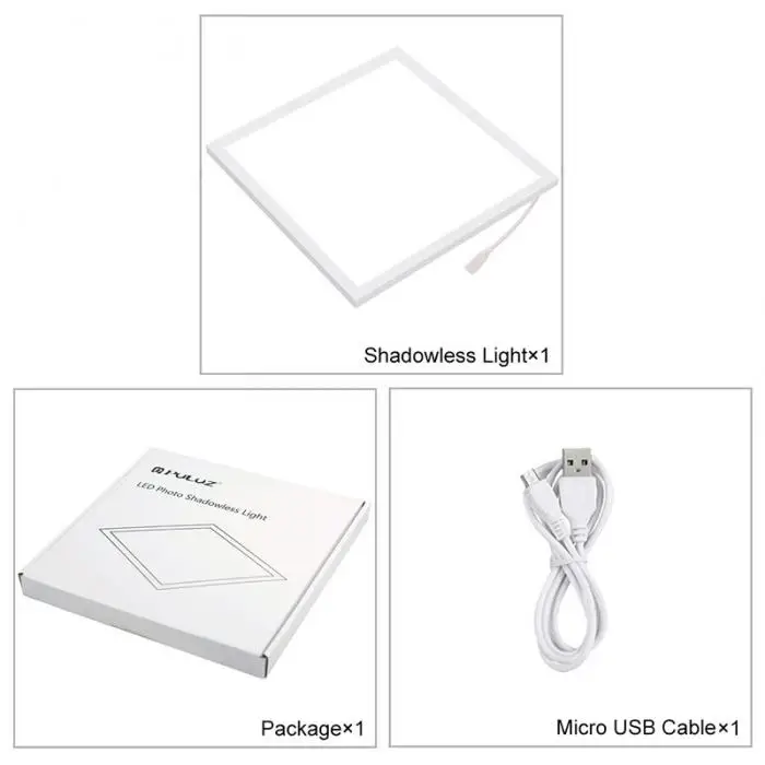 PULUZ светодиодный мини-светильник для фотосъемки, панель, акриловая панель 20x20 см GY88
