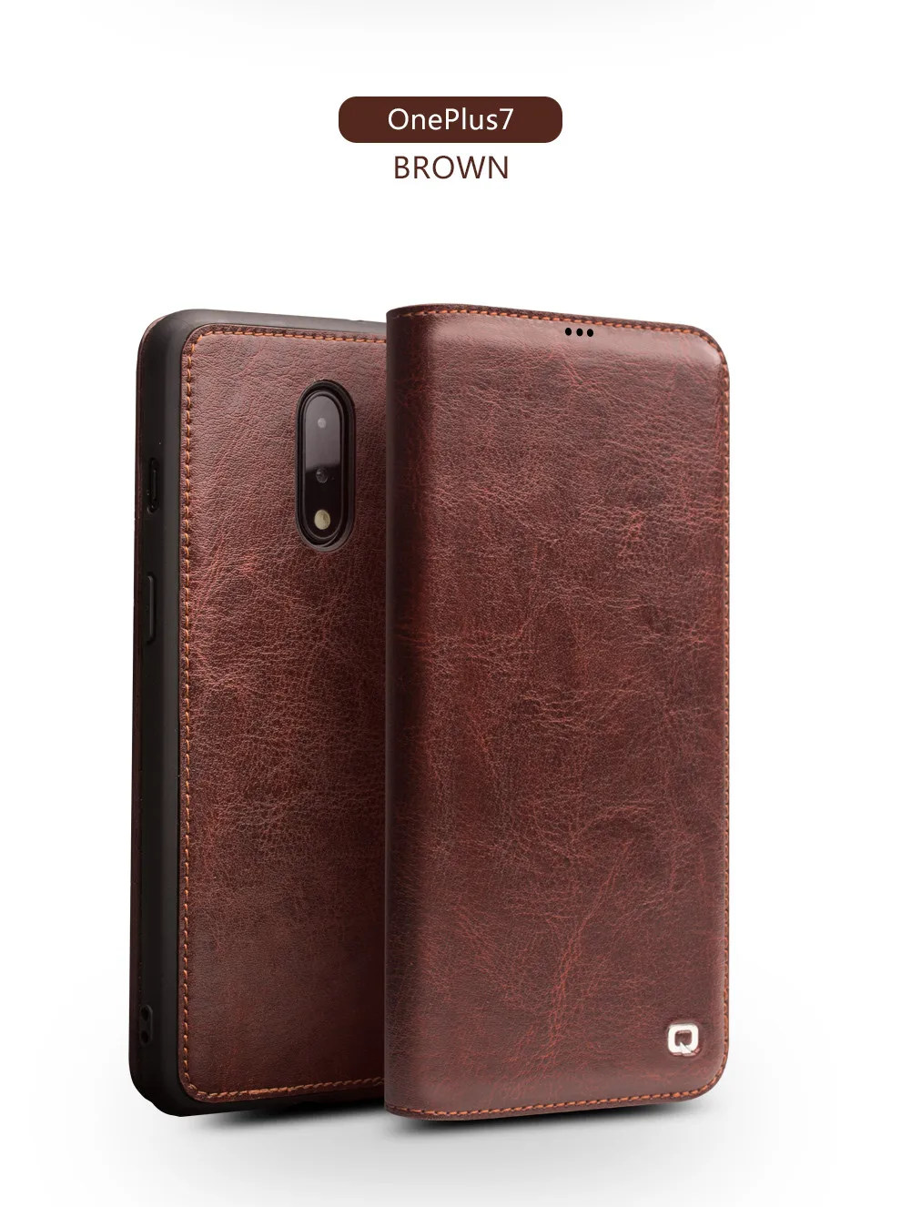QIALINO Роскошный чехол из натуральной кожи для телефона OnePlus 7 6,41 дюймов бизнес стиль ручной работы чехол для OnePlus 7 Pro 6,67 дюймов