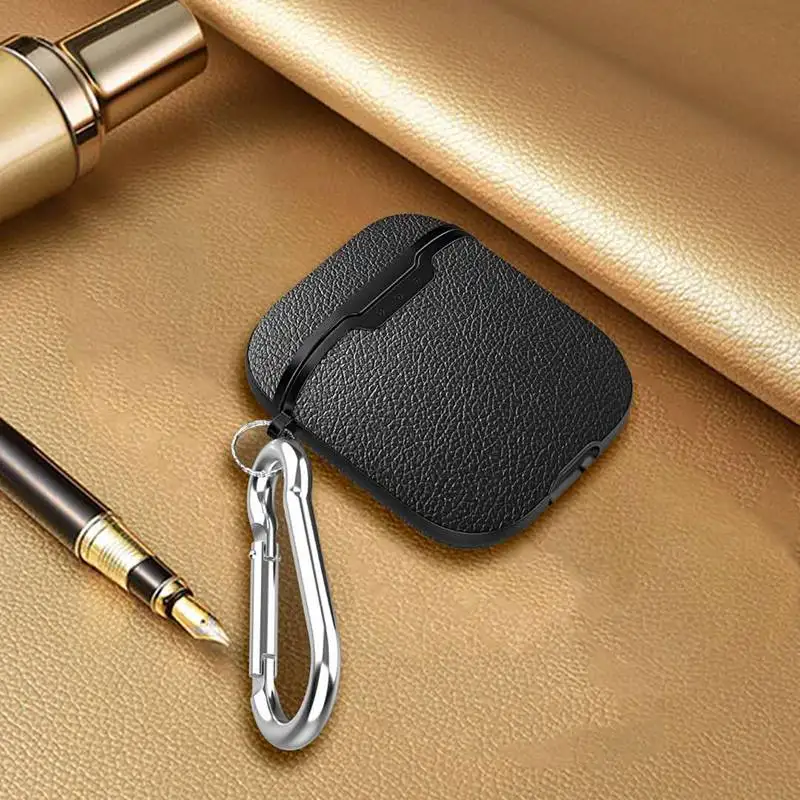 Чехол для Airpods 2 с кожаным узором Личи, мягкий ТПУ, Bluetooth, беспроводные наушники, защитный чехол для Airpods, зарядная коробка
