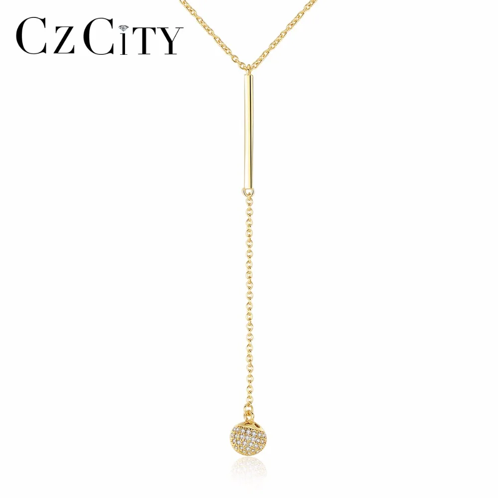 

CZCITY Charm Shinning Cubic Zirconia Vintage 925 Sterling Silver Spherical Pendant Necklace for Women Chain Jewelry Necklace