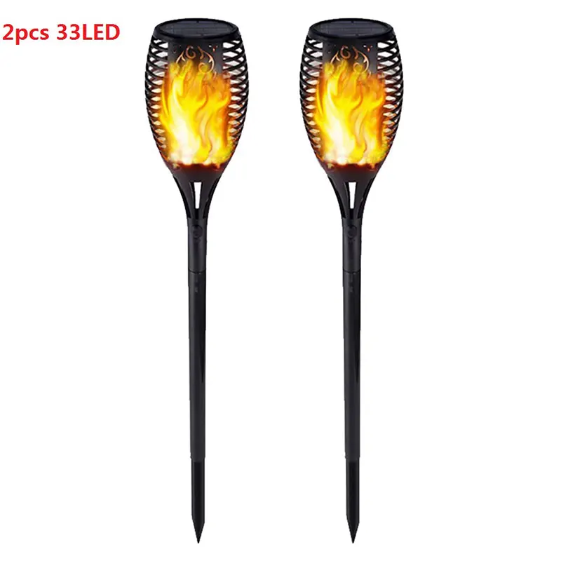 1/2/4 шт. 72LED Солнечный свет лампы свет мерцание открытый IP65 Водонепроницаемый Пейзаж Двор Сад Солнечный желтый светильник путь светильник ing фонарь светильник - Испускаемый цвет: 2pcs 33led