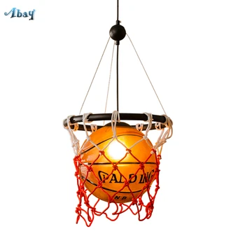 American Basketball Pendant Lights Kids Bedroom Vintage Retro Bar Table Sports Store Lamps Dining Room Hanging Glass Fixtures