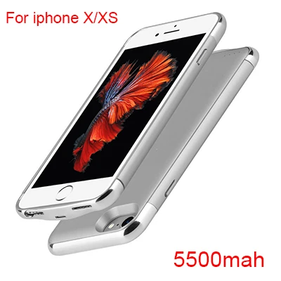 For iphone X XS Чехол для зарядного устройства для iphone 6, 6s, 7, 8 Plus, X, XS, внешний аккумулятор, чехол, ультра тонкий внешний блок, запасное зарядное устройство, чехол для iphone 6, 6 s - Цвет: For iphone X XS