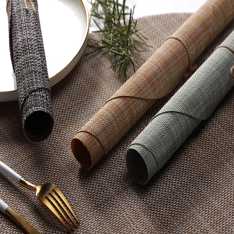 ПВХ овальные салфетки для обеденного стола коврик теплоизоляция Нескользящие