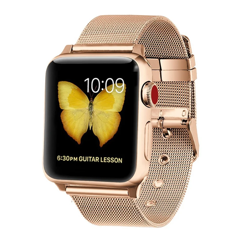 Миланский ремешок для Apple watch 44 мм 40 мм iWatch 42 мм 38 м металлический браслет для часов из нержавеющей стали Apple watch 5 4 3 2