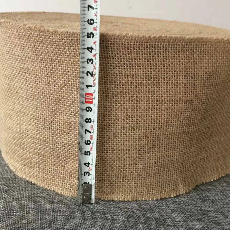 10 м* 15 см естественно Барлеп Гессе roll DIY Настольная дорожка стул Пояса полосы стул галстук Винтаж деревенский Свадебная вечеринка украшения