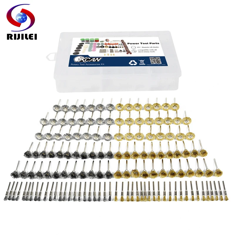 RIJILEI 138PCS Grinder Brush BIT SET SUIT MINI DRILL ROTARY TOOL & FIT DREMEL Grinding,Carving,Polishing Tool Sets,Grinder Head