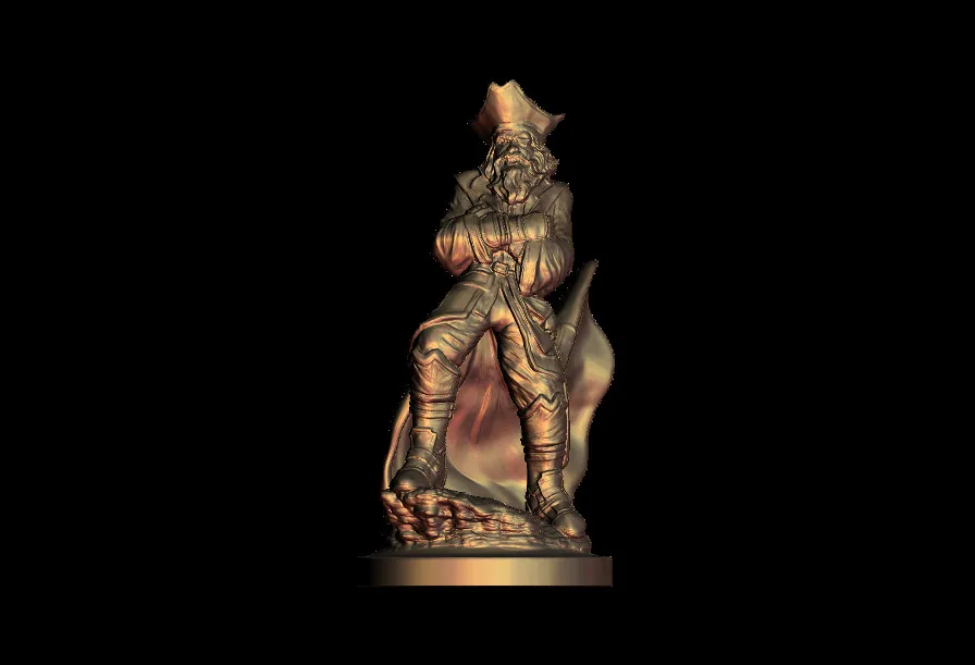 

3D model man pirate captain statue for CNC router printer STL format file M438