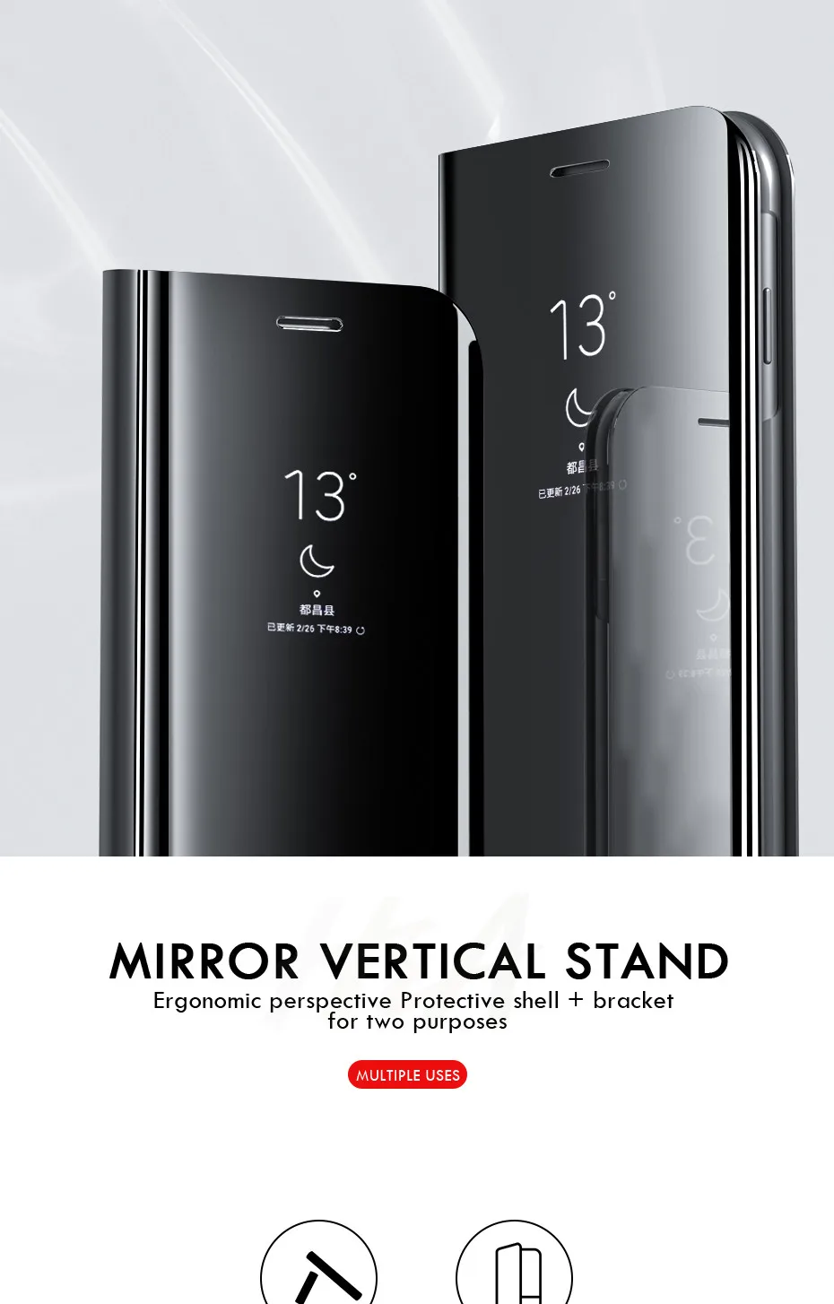 Умный зеркальный флип-чехол для samsung Galaxy S10 S9 S8 плюс S10e S6 S7 Edge Note 9 8 J7 J5 A6 A8 J4 J8 J6 A5 крышка
