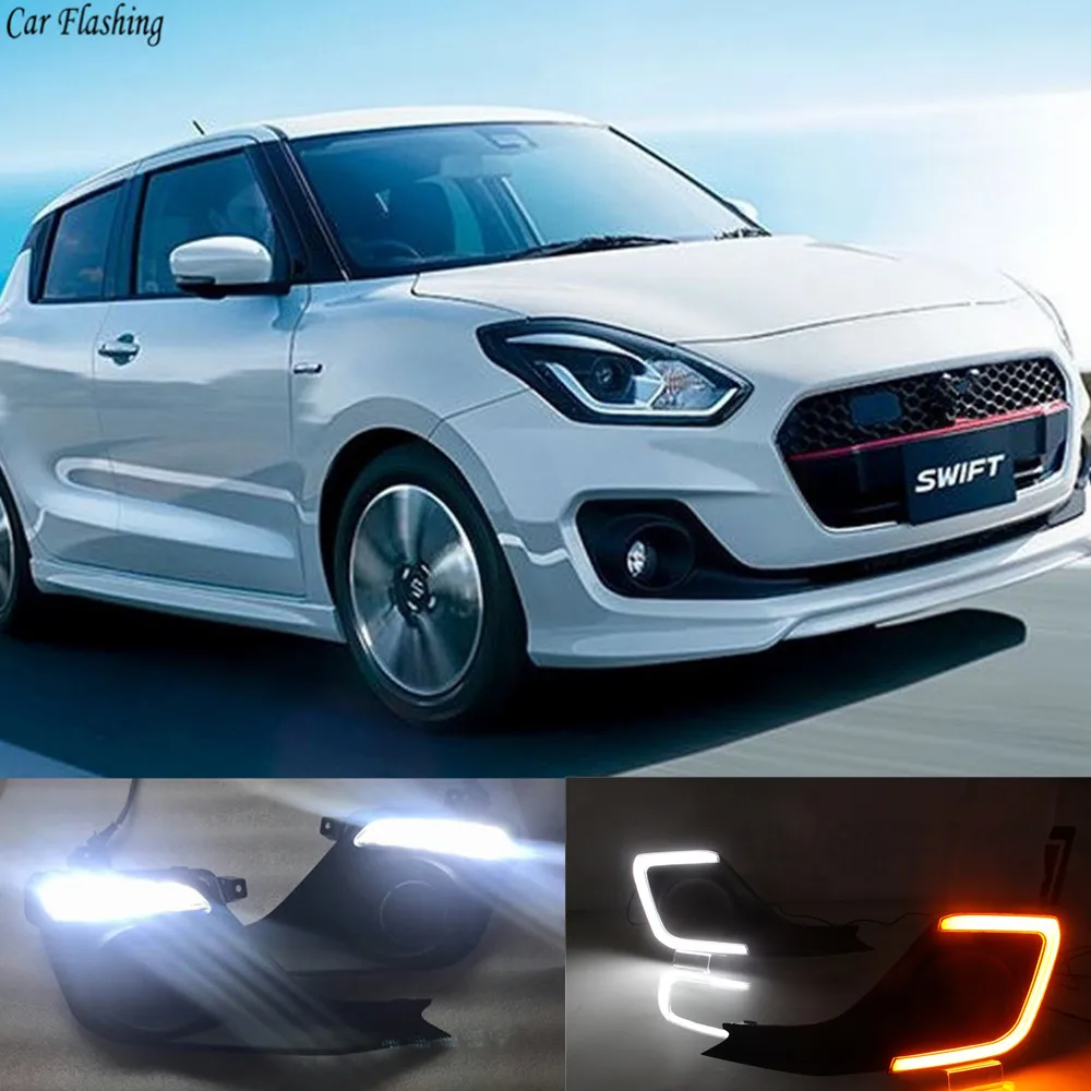 Автомобильная проблесковая 2 шт. светодиодный DRL Дневной светильник для Suzuki Swift 2017