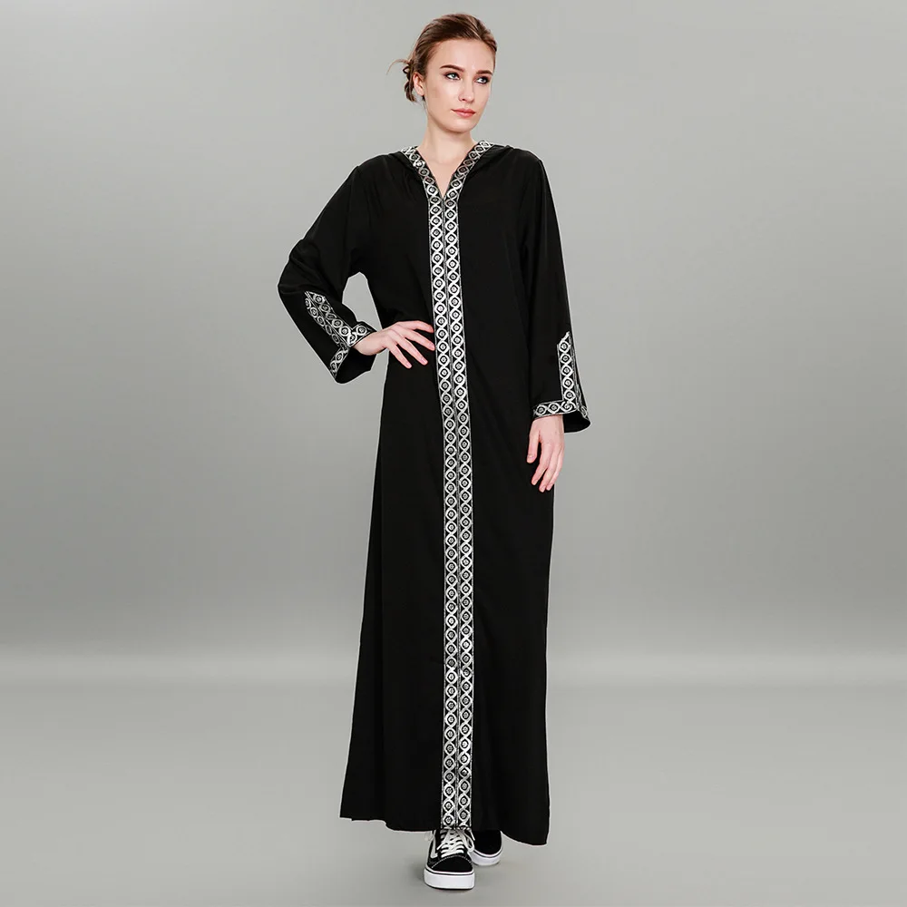 Толстовки для женщин мусульманское платье абайя лоскутное Сплит jilbaw Femme Musulman Robe