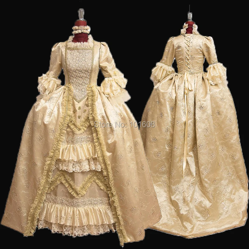 

Tailored!Royal Lace French Duchess Queen Civil war Theatre 18th Marie Antoinette DRESS Tartan Victorian Colonial dresses HL-303