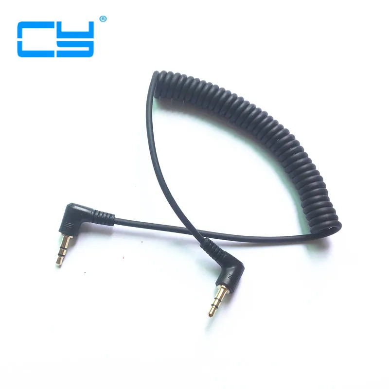 

Spring Retractable Two Angled 3.5mm Male to Male Stereo Audio AUX for Car Connected mobile phone cable