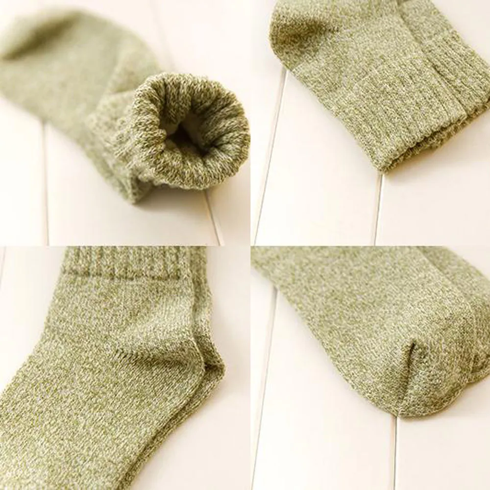 Женские 5 пар шерстяные кашемировые толстые зимние теплые мягкие однотонные