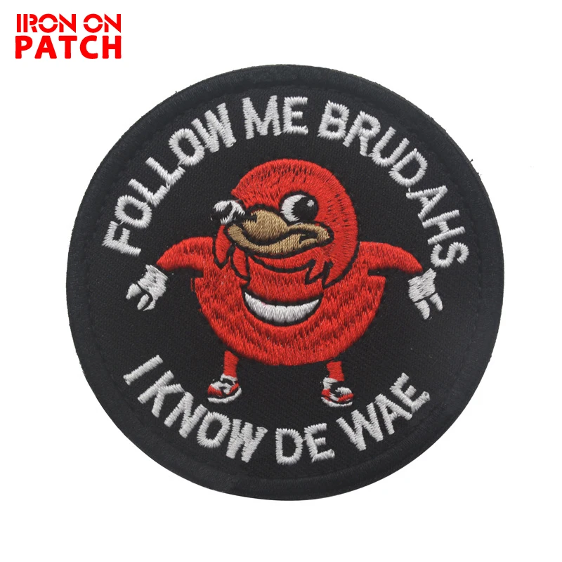 Уганды суставы Follow Me Brudahs я знаю De Wae жилет заплатка DIY тактические Бейджи для рюкзак черный мем Военная нашивка