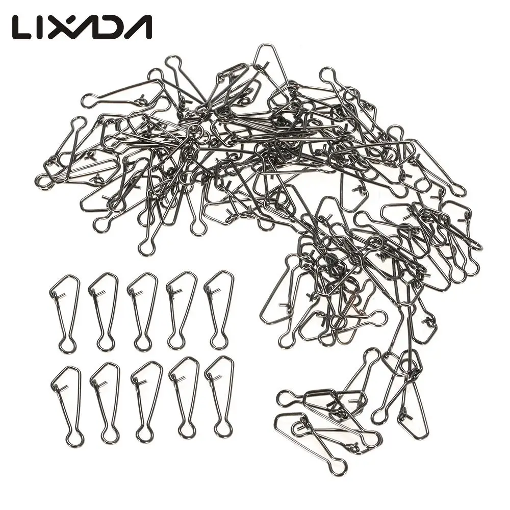 100 шт./лот рыболовные крючки с застежкой Вертлюги соединитель лески для ловли