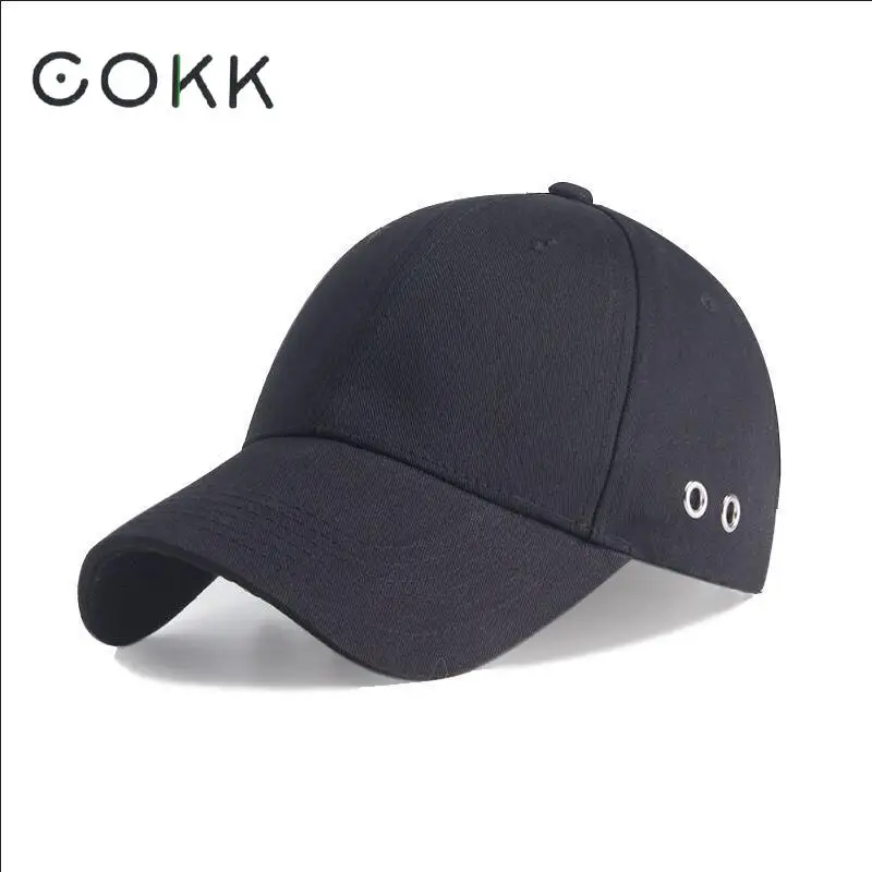 COKK, хлопковая черная бейсболка, женская, мужская, Snapback, шапка для папы, хип-хоп, кепка, кепка для спорта на открытом воздухе, женская кепка