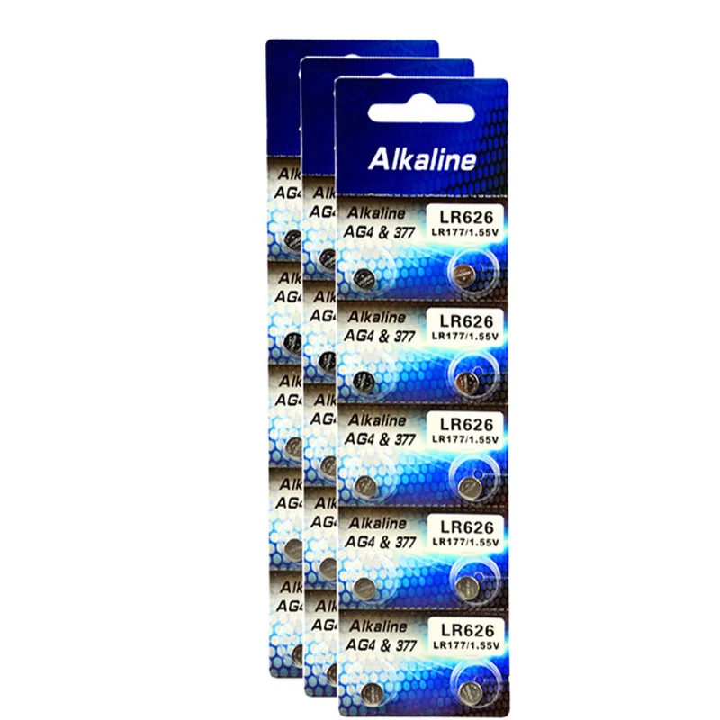GTF 10 шт. Кнопочная батарея AG4 кнопочные батареи 1 55 в LR626 LR66 377 SR626SW 177 сотовые Часы