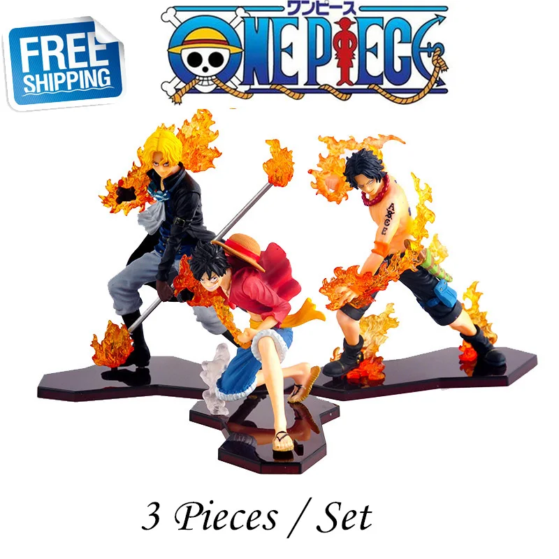 Экшн фигурка ONE PIECE C Ace Sabo Luffy три брата модели с цветной коробкой 3 шт./компл. домашний Декор подарок Аниме