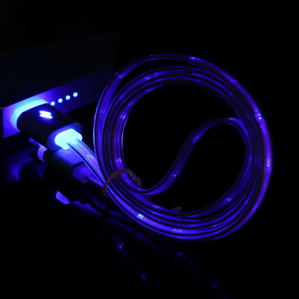 1 шт. модный цветной Micro USB светодиодный кабель-светильник для зарядки и синхронизации данных для смартфонов Android