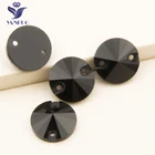 YANRUO 3200 Rivoli черный цвет пришитые кристаллы плоские стразы круглые камни для лица для одежды