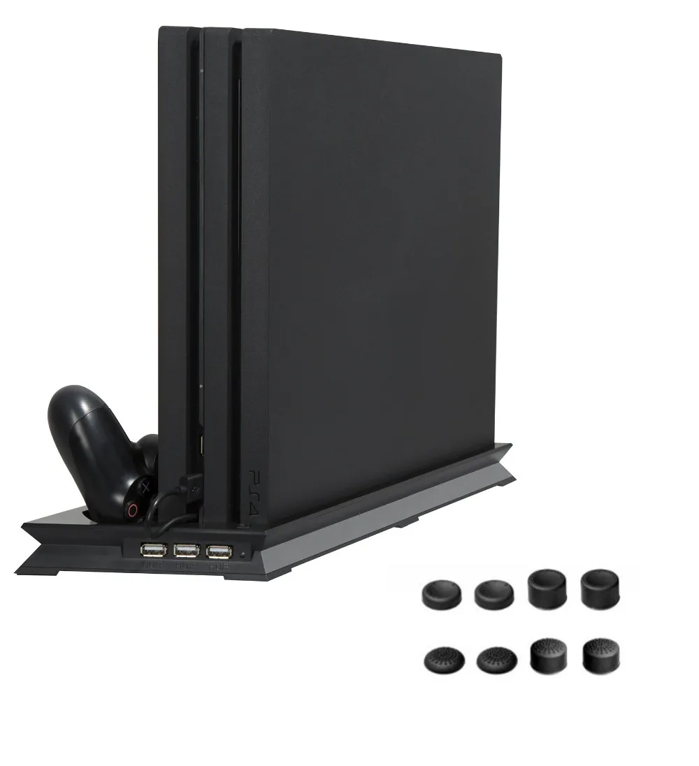 PS4 Pro Вентилятор охлаждения вертикальная подставка Двойной Контроллеры зарядная док-станция USB 3 хаб для sony Playstation 4 Pro Аксессуары ультра тонкий