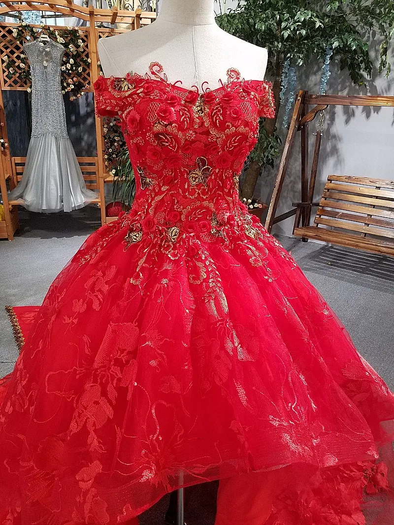 Красное Кружевное платье без рукавов с высоким и низким шлейфом|evening dress|long train prom