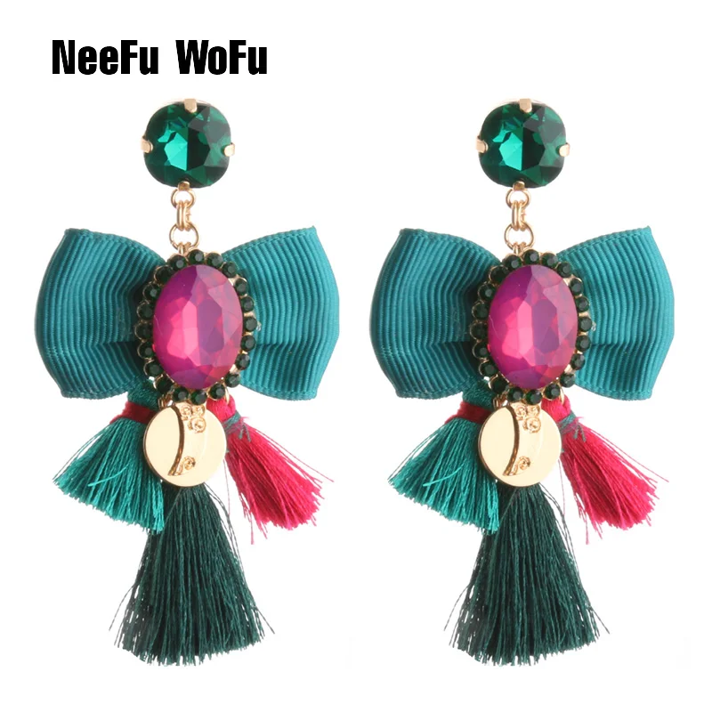 NeeFu WoFu висячие серьги с галстуком бабочкой большие из смолы головой льва длинные