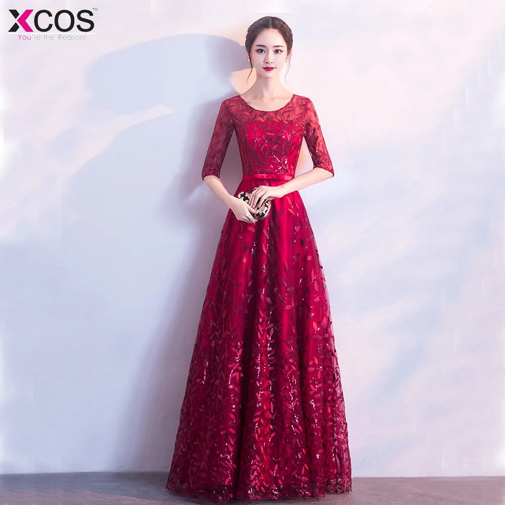 Вечерние платья длинное платье Vestido de Festa трапециевидной формы аппликации халат с