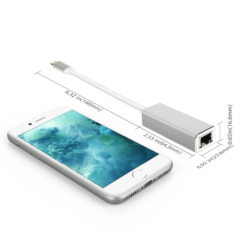 JZYuan Type C USB 3 0 к RJ45 LAN адаптер Gigabit Ethernet 10/100/1000 Мбит/с Сетевой для MacBook ChromeBook|Сетевые