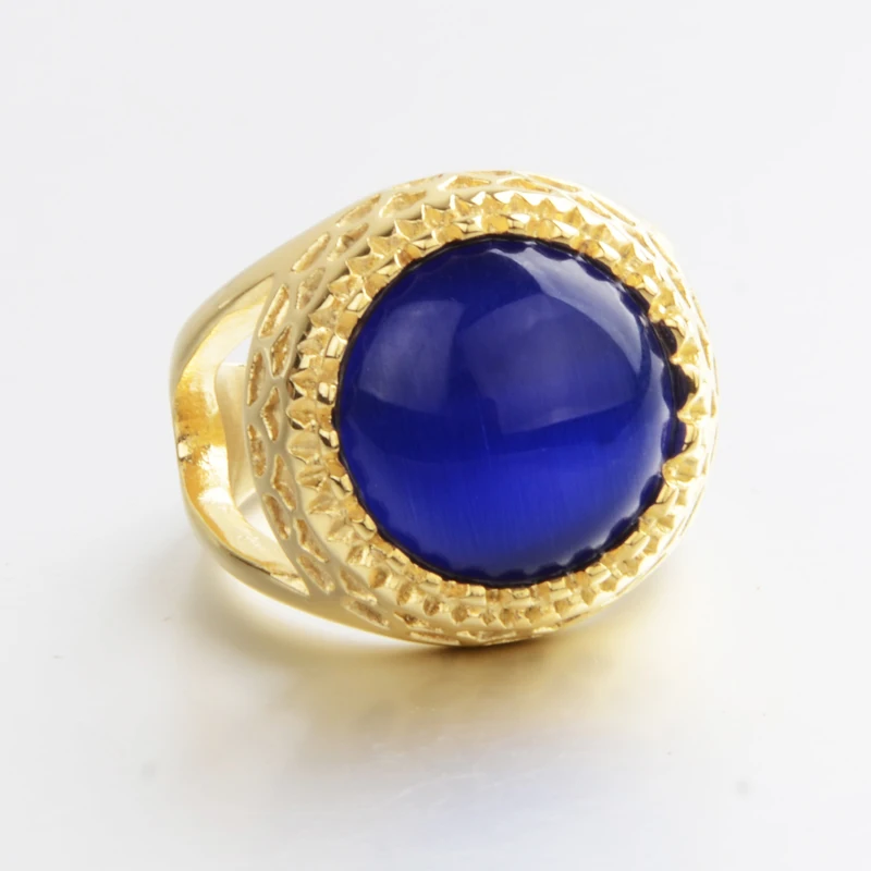 10 шт./лот очень большой синий камень океана нержавеющая сталь мужские ювелирные