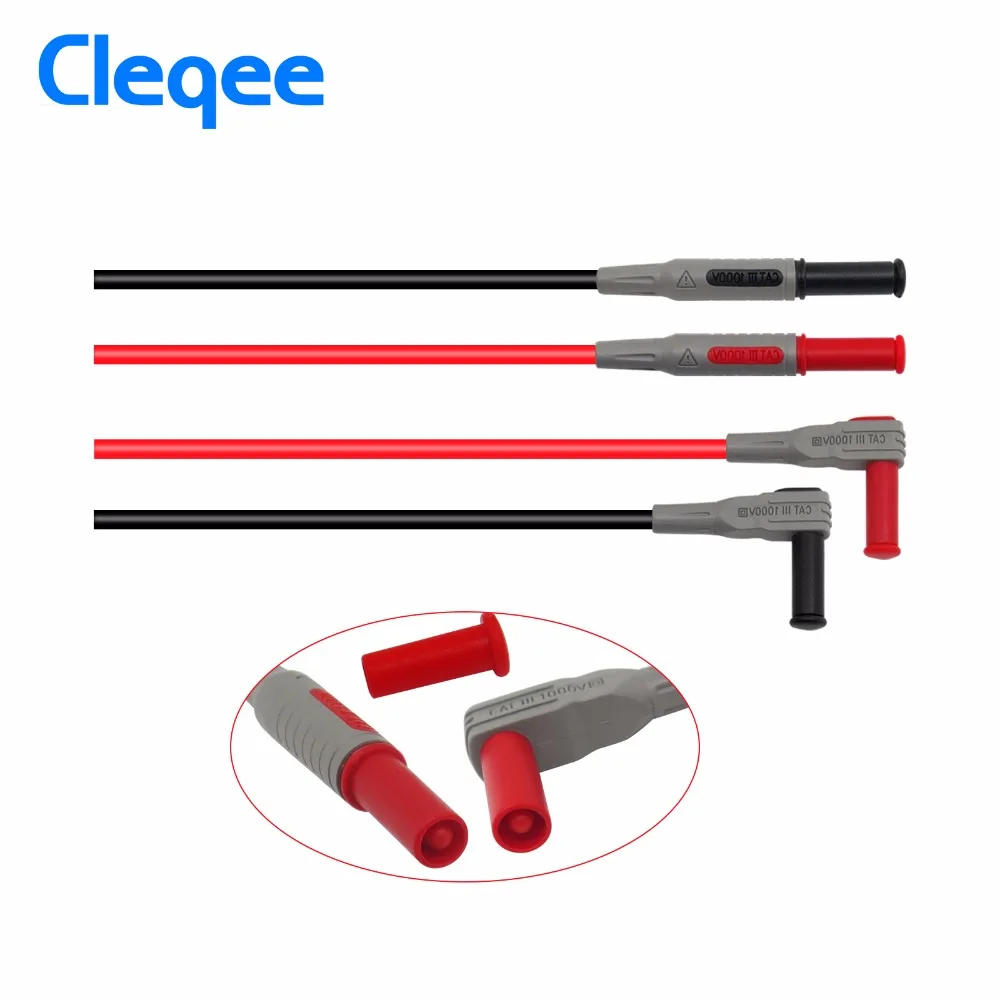 

Cleqee P1300D P1300E P1300F Replaceable Multimeter Probe Test Hook&Test Lead kits 4mm Banana Plug Alligator Clip Test stick