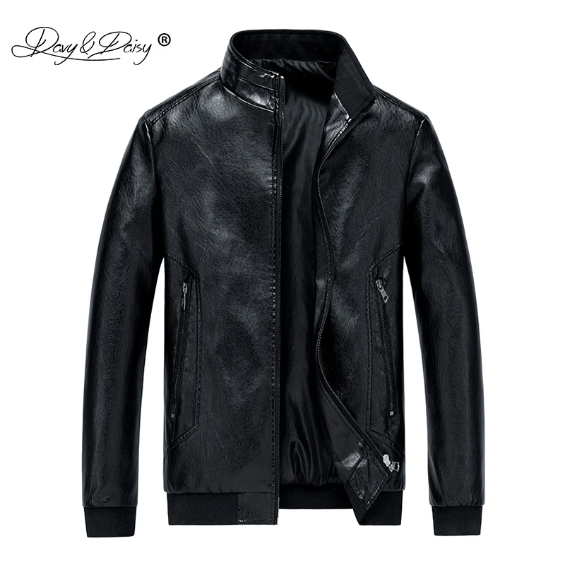 DAVYDAISY мужская куртка размера плюс 8XL 7XL 6XL 5XL из искусственной кожи с