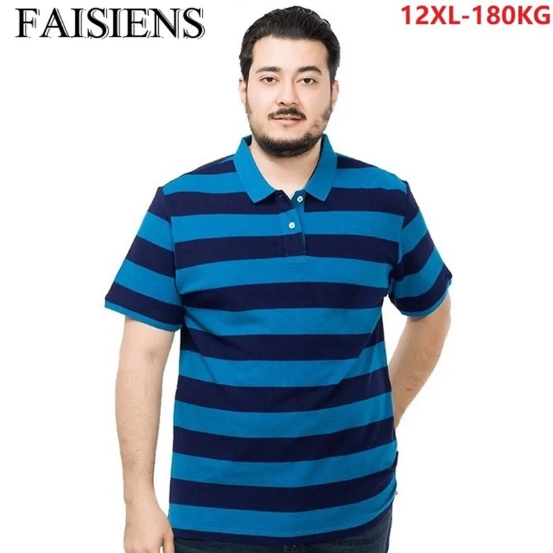 FAISIENS мужские 11XL 12XL большие классические полосатые рубашки с коротким рукавом мягкие свободные размера плюс большие 8XL 10XL удобные хлопковые рубашки