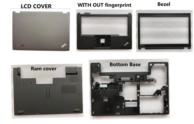 Without Fingerprint New FOR Lenovo Thinkpad T440P LCD Cover Keyboard Bezel Palmrest Bottom Base Case Ram cover Combo shell - Цвет: Without Fingerprint