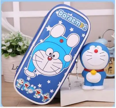 Kawaii Doraemon, пенал для школы, милый, искусственная кожа, большая емкость, канцелярский чехол, корейский, канцелярские принадлежности, школьные, офисные принадлежности - Цвет: 1