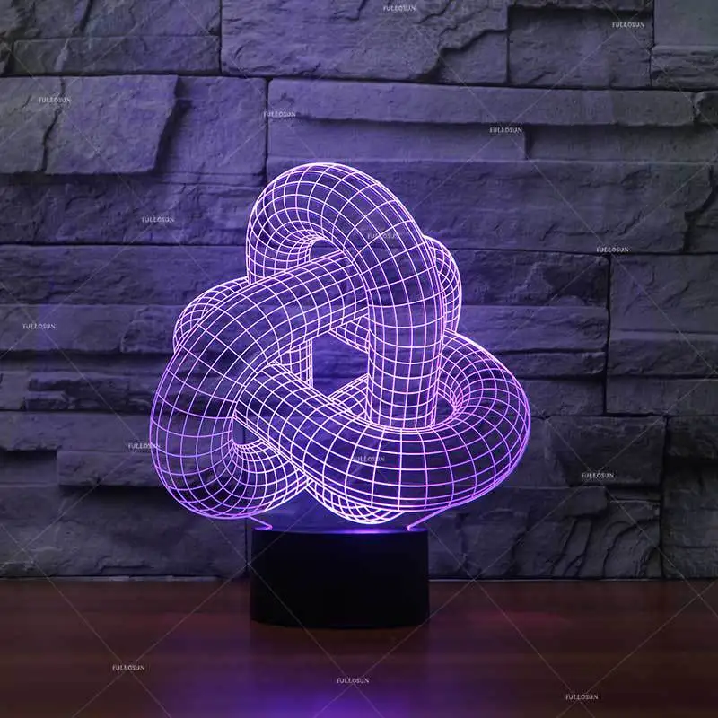 Светодиодный ночник с абстрактным моделированием 3d семицветным логотипом