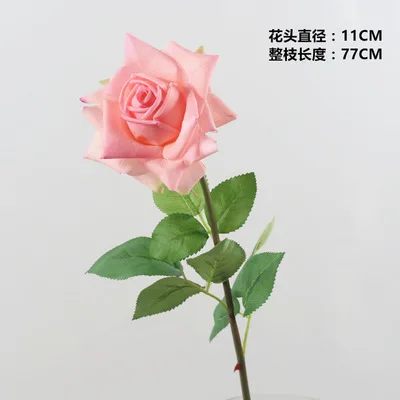 1 pcs Диаметр 13 см, большой размер, на ощупь, роза, завиток, роза, белая, розовая, красная роза, ветка, искусственная, настоящая, на ощупь, роза, свадебное украшение для дома - Цвет: 1 pcs