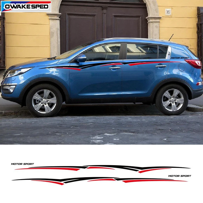 Автомобильные спортивные полосы для KIA SPORTAGE BORREGO, автомобильный Стайлинг, поясные линии, наклейка, автомобильные аксессуары для тела, автомобильная защита, Виниловая наклейка