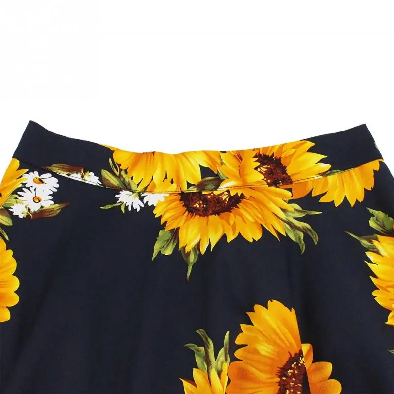 Женская винтажная юбка баллон плиссированная ретро большого размера с цветочным