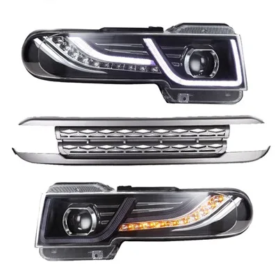 Headlight and Grille 1 пара автомобильных фар HID ксеноновый проектор для Toyota FJ Cruiser 2007- светодиодный фонарь+ задние фары+ решетка FJ Cruiser - Цвет: Headlight and Grille