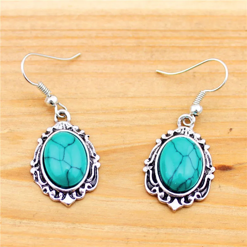 Овальный каменный цветок Ювелирные наборы Цепочки и ожерелья Браслет Серьги