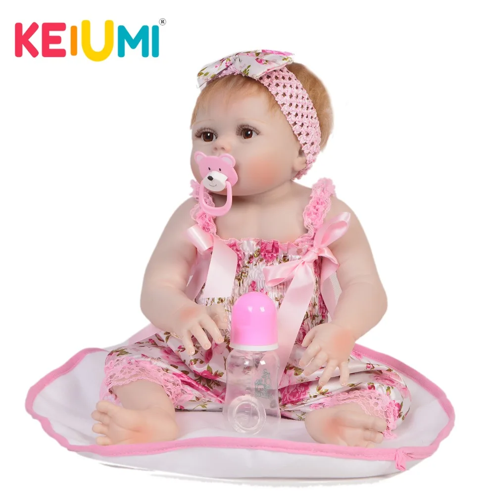 KEIUMI 23 'ཱུ см оптовая продажа кукла реборн для девочек полностью силиконовая