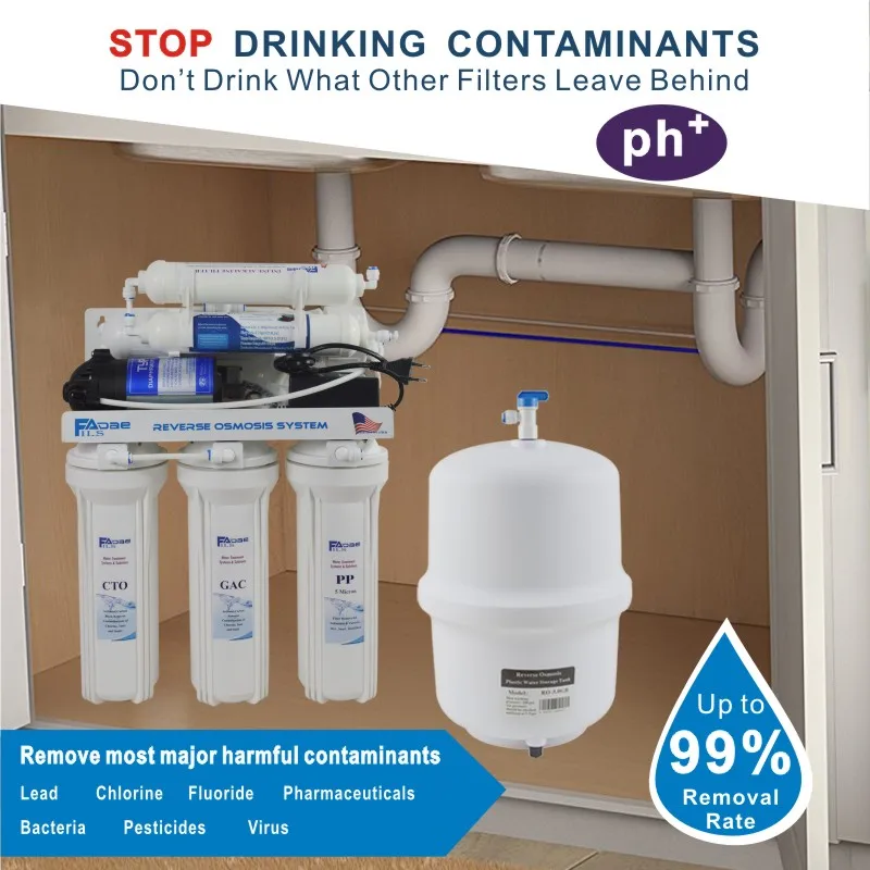 6 ступенчатая система фильтрации питьевой воды с обратным осмосом 50 г щелочным